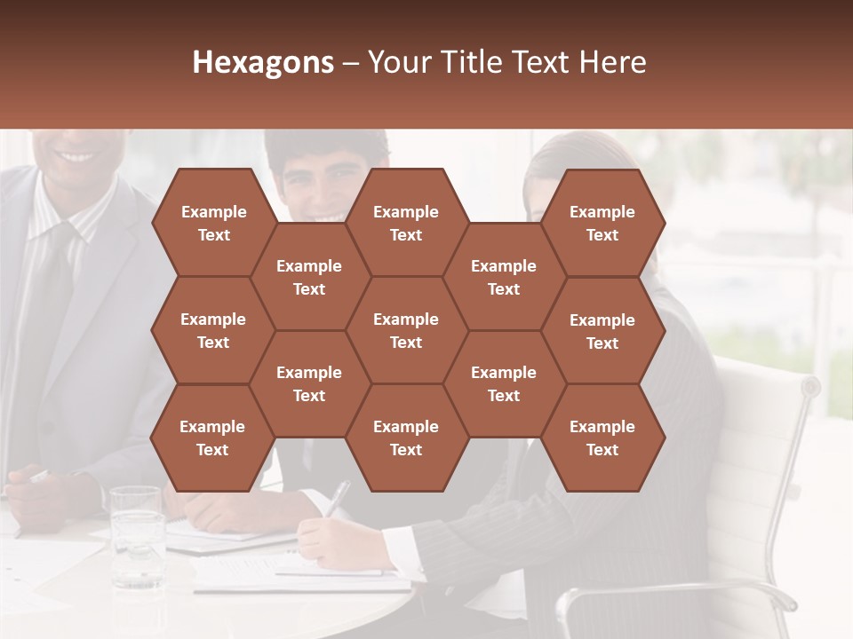 A Group Of Business People Sitting At A Table PowerPoint Template