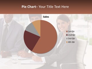 A Group Of Business People Sitting At A Table PowerPoint Template