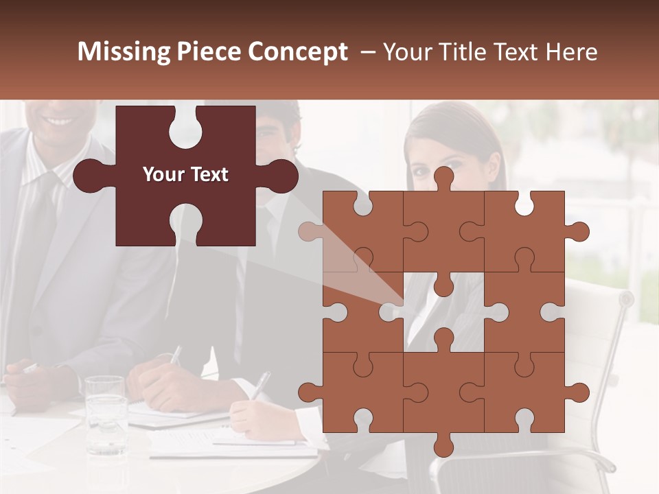 A Group Of Business People Sitting At A Table PowerPoint Template