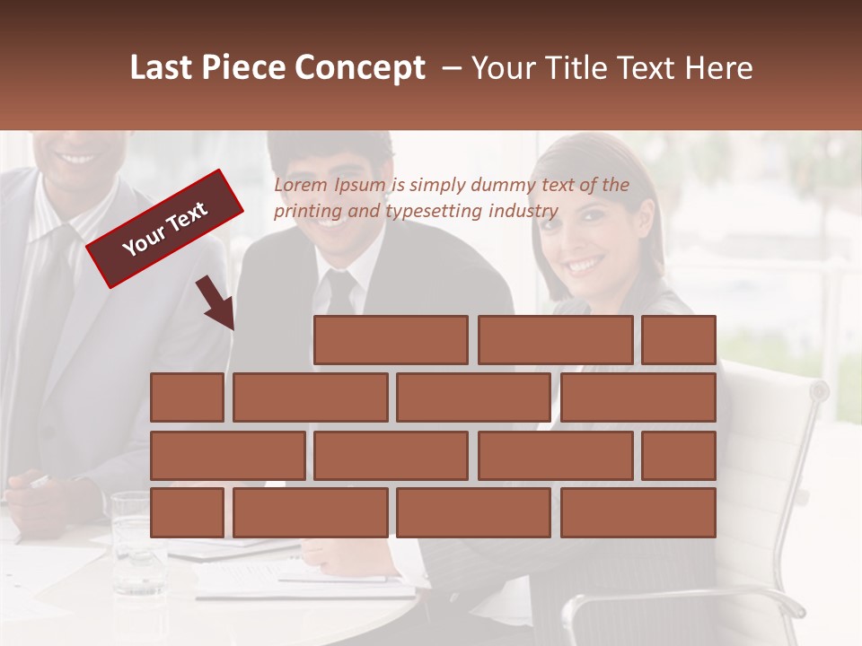 A Group Of Business People Sitting At A Table PowerPoint Template