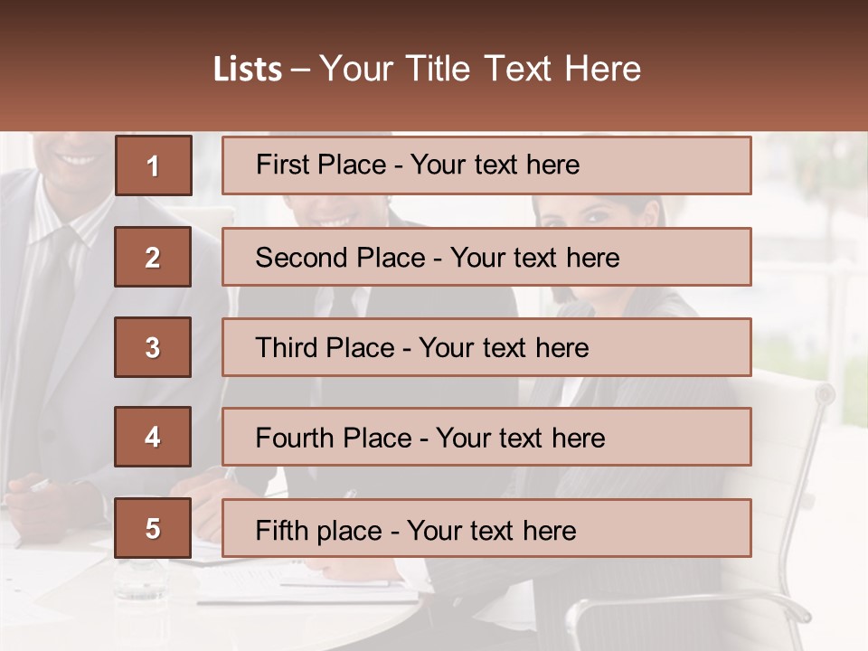A Group Of Business People Sitting At A Table PowerPoint Template