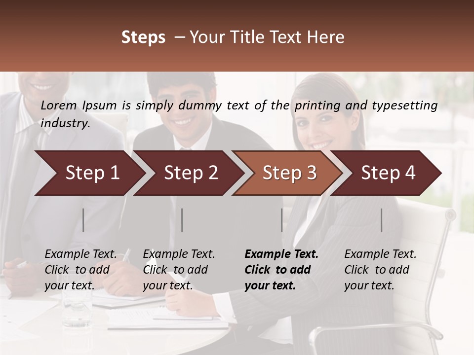 A Group Of Business People Sitting At A Table PowerPoint Template