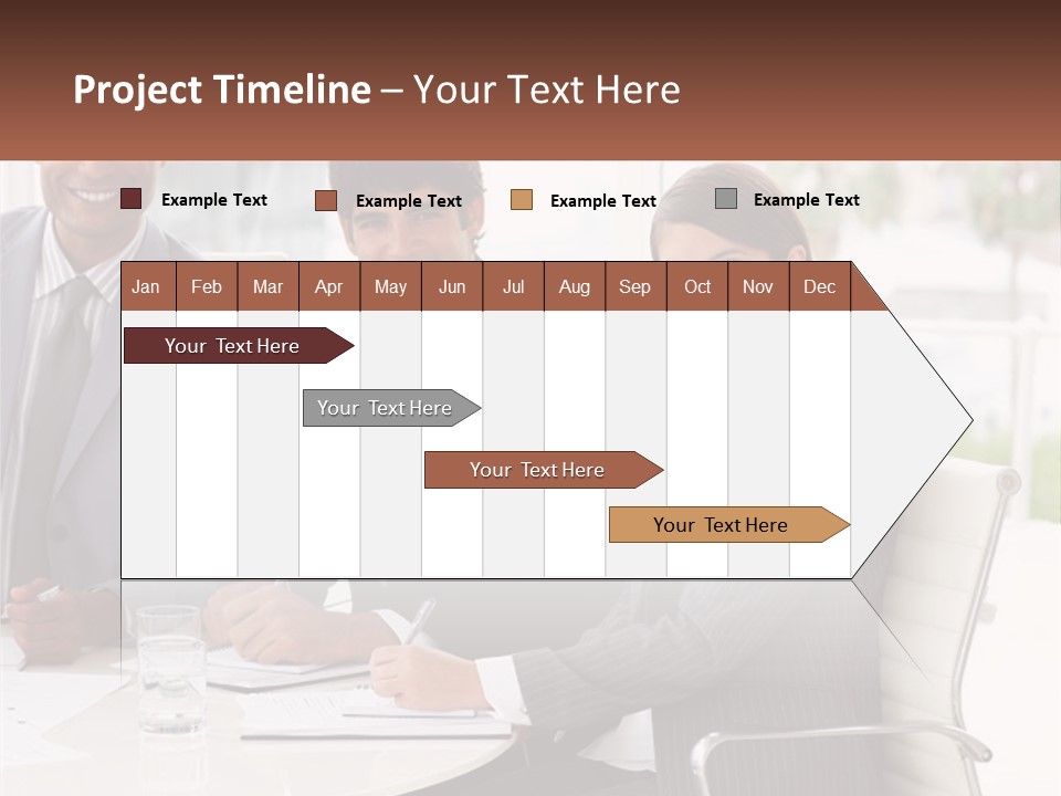 A Group Of Business People Sitting At A Table PowerPoint Template