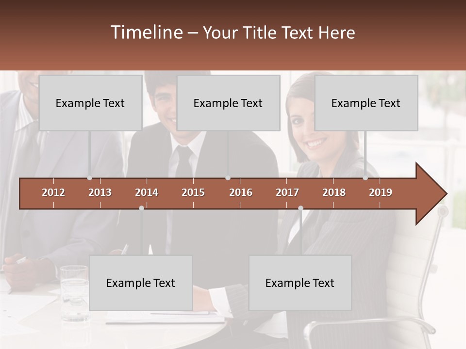 A Group Of Business People Sitting At A Table PowerPoint Template