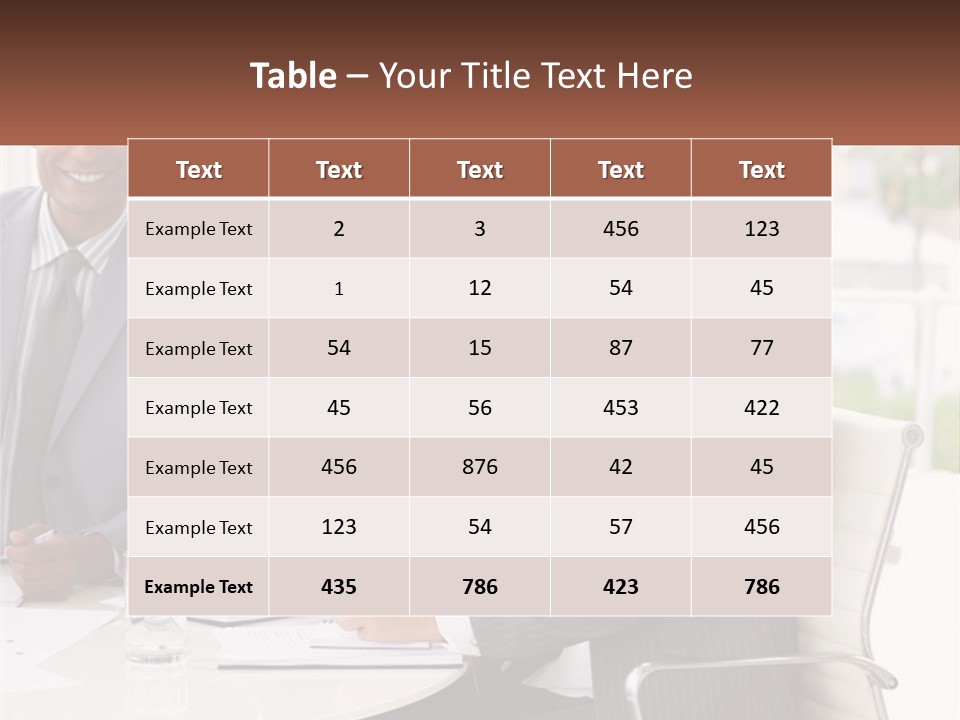 A Group Of Business People Sitting At A Table PowerPoint Template