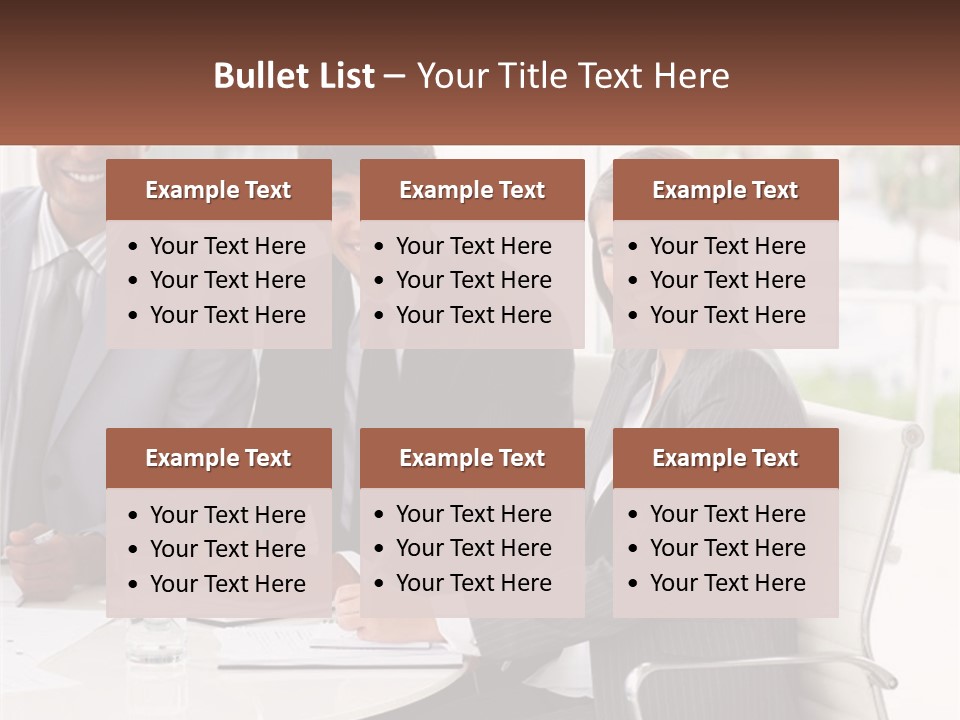 A Group Of Business People Sitting At A Table PowerPoint Template