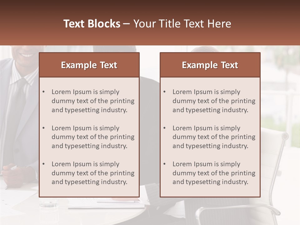A Group Of Business People Sitting At A Table PowerPoint Template