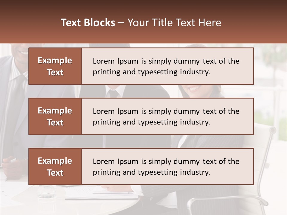 A Group Of Business People Sitting At A Table PowerPoint Template