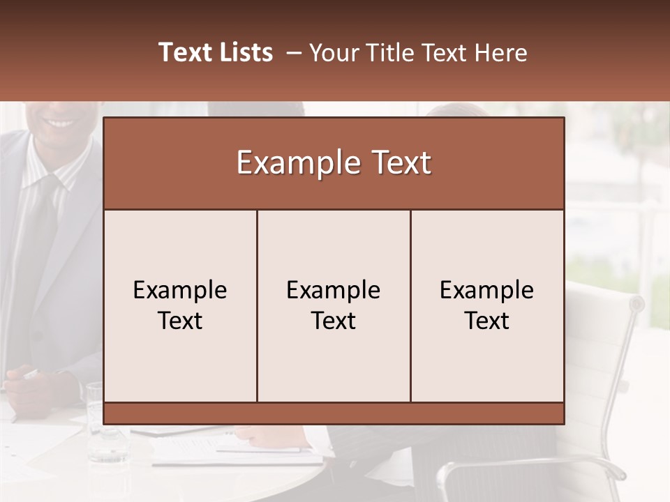 A Group Of Business People Sitting At A Table PowerPoint Template