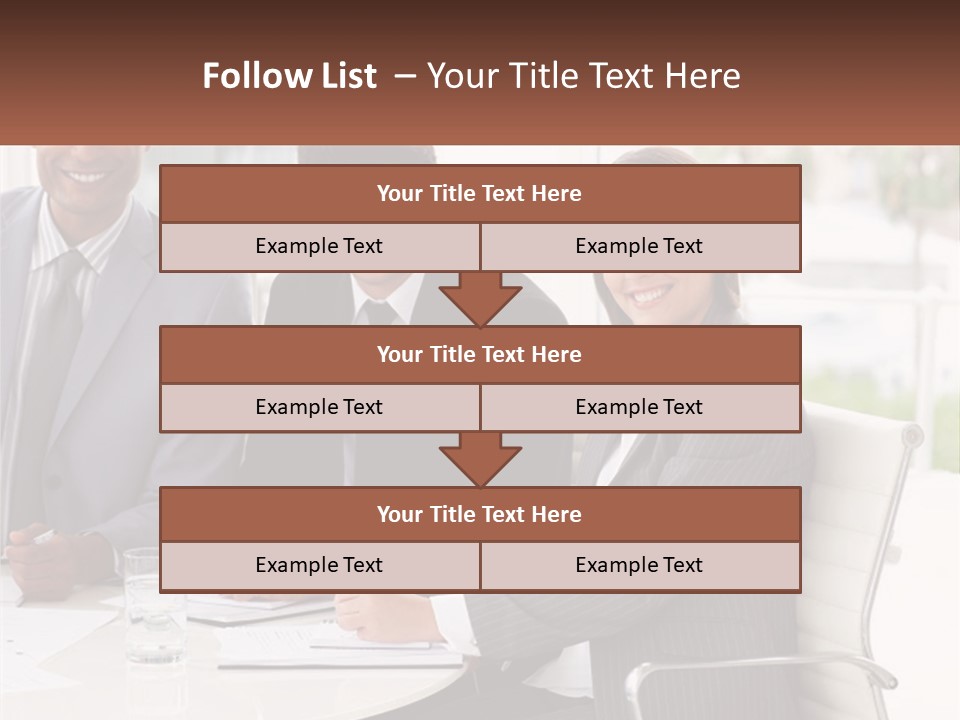 A Group Of Business People Sitting At A Table PowerPoint Template