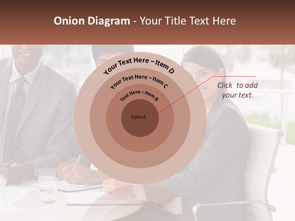 A Group Of Business People Sitting At A Table PowerPoint Template