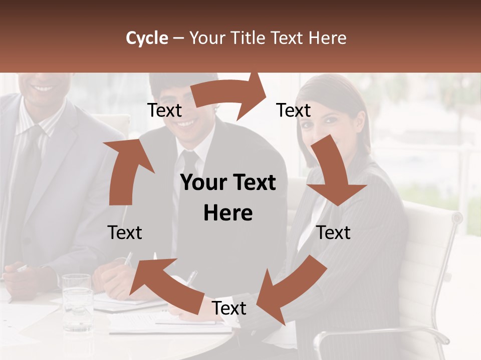A Group Of Business People Sitting At A Table PowerPoint Template