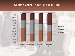 A Group Of Business People Sitting At A Table PowerPoint Template