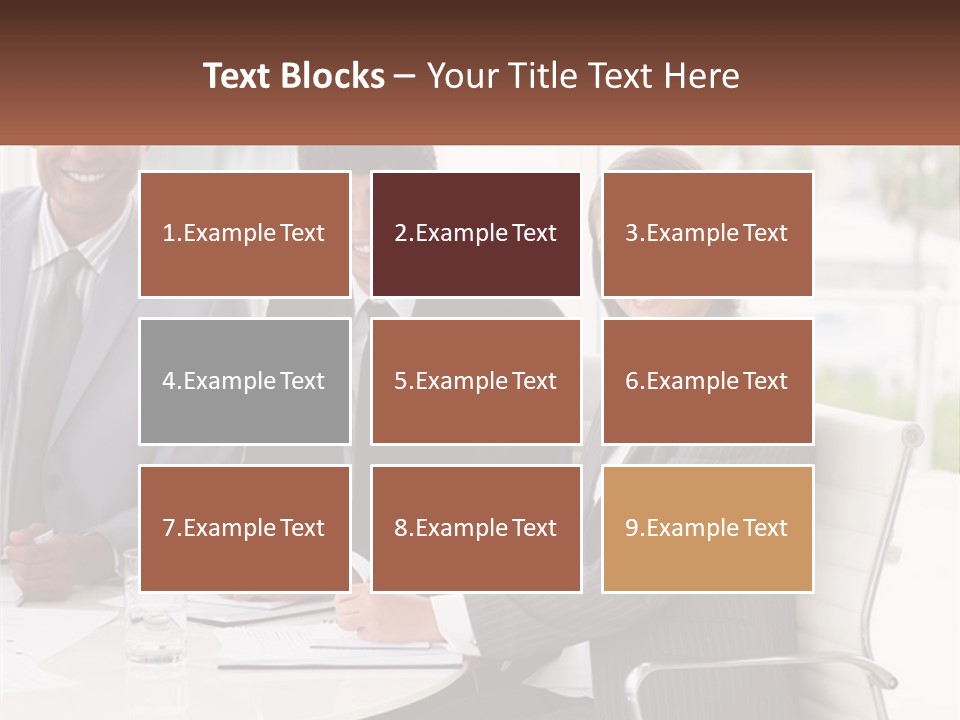 A Group Of Business People Sitting At A Table PowerPoint Template