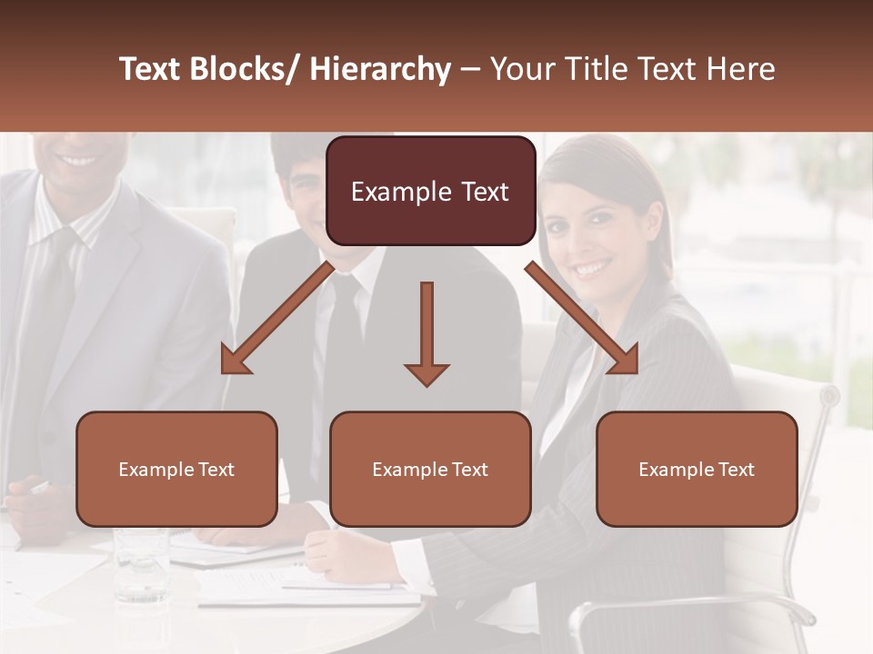 A Group Of Business People Sitting At A Table PowerPoint Template