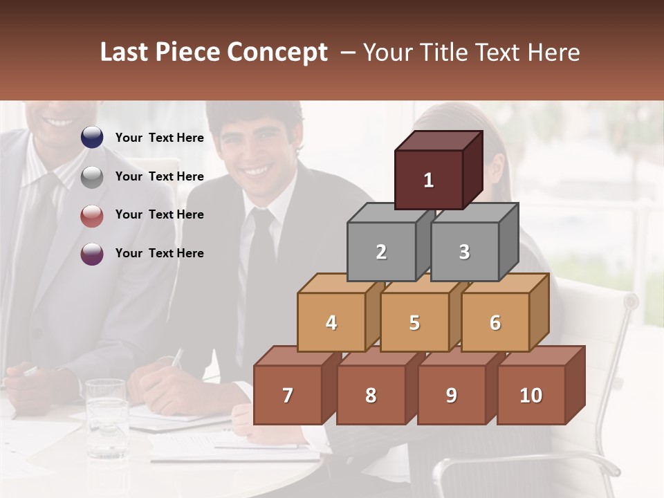 A Group Of Business People Sitting At A Table PowerPoint Template