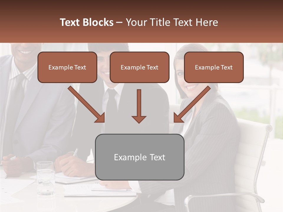A Group Of Business People Sitting At A Table PowerPoint Template