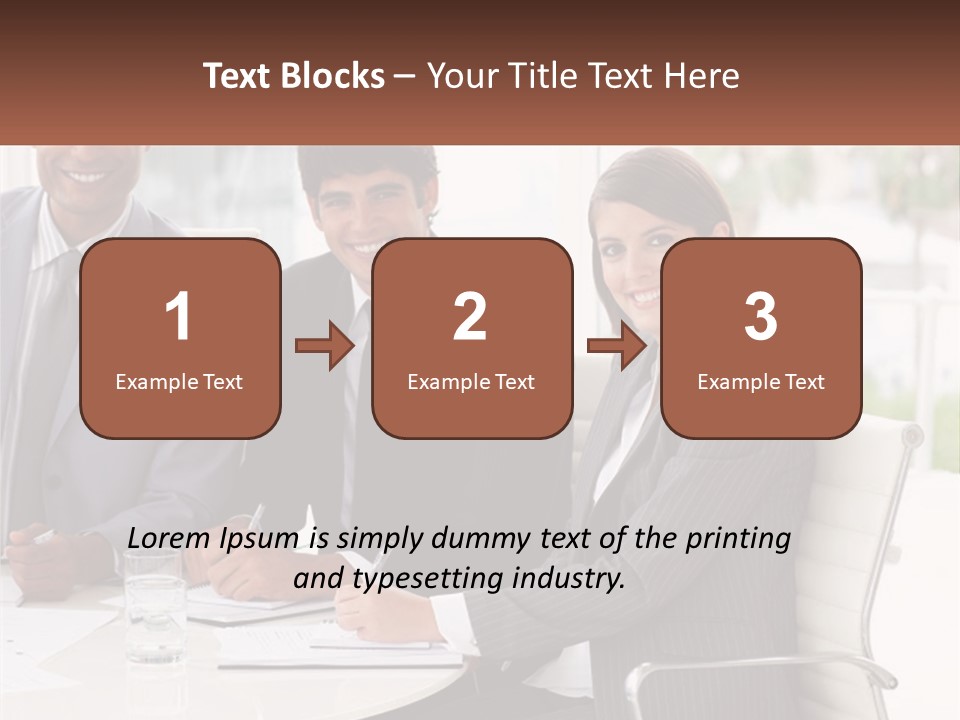A Group Of Business People Sitting At A Table PowerPoint Template