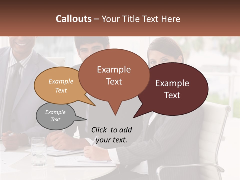 A Group Of Business People Sitting At A Table PowerPoint Template