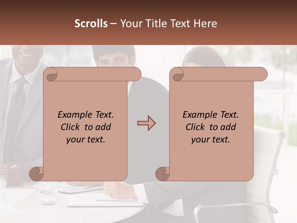 A Group Of Business People Sitting At A Table PowerPoint Template