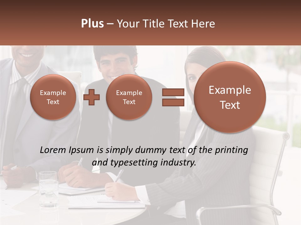 A Group Of Business People Sitting At A Table PowerPoint Template