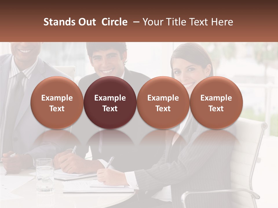 A Group Of Business People Sitting At A Table PowerPoint Template