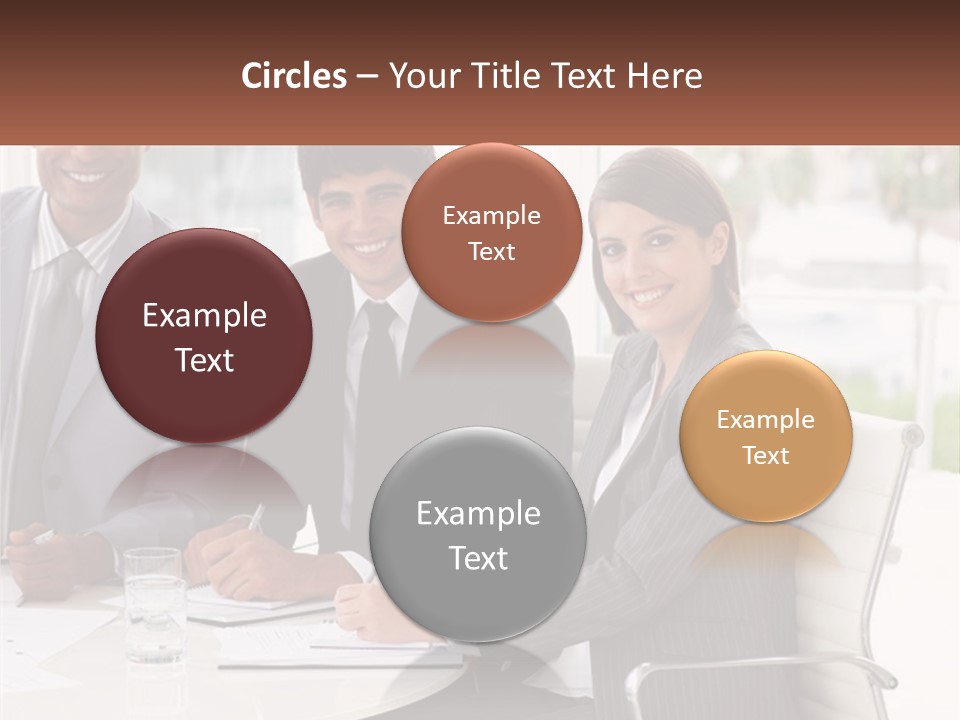 A Group Of Business People Sitting At A Table PowerPoint Template