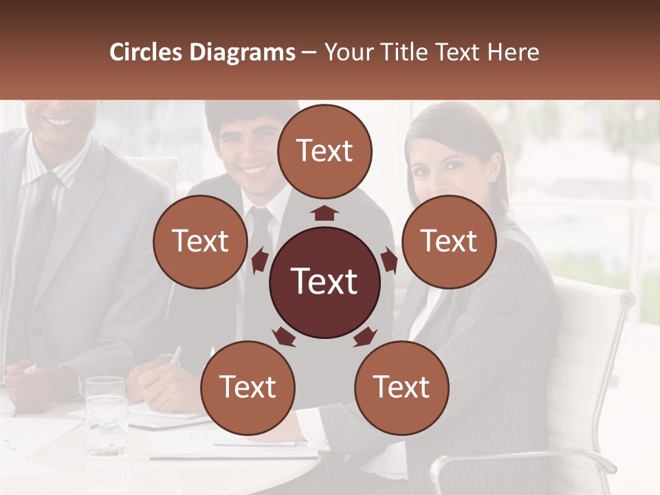 A Group Of Business People Sitting At A Table PowerPoint Template