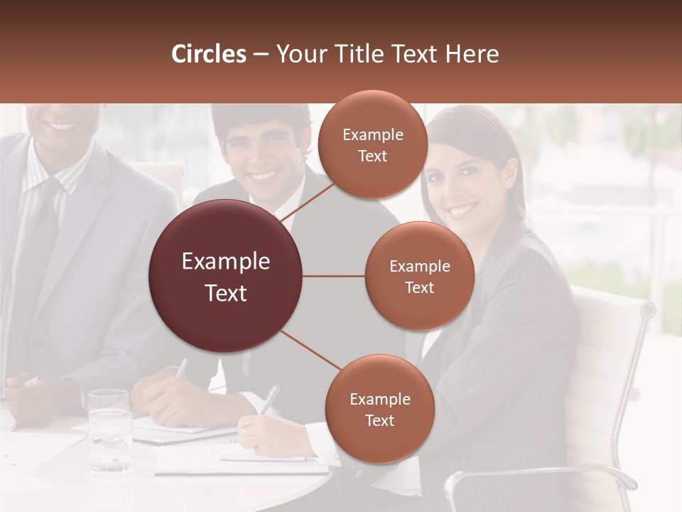 A Group Of Business People Sitting At A Table PowerPoint Template