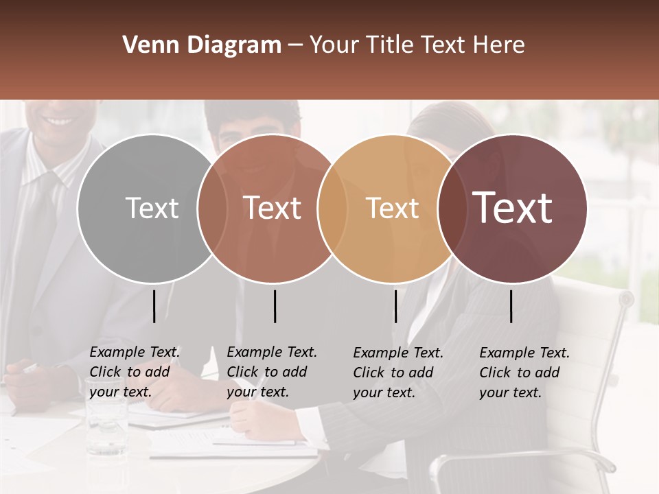 A Group Of Business People Sitting At A Table PowerPoint Template