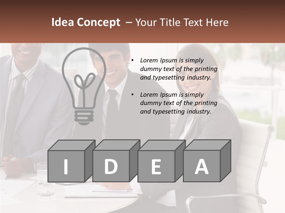 A Group Of Business People Sitting At A Table PowerPoint Template