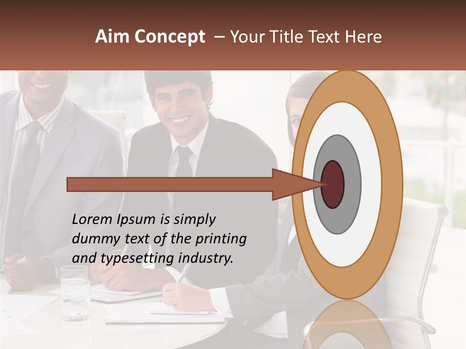 A Group Of Business People Sitting At A Table PowerPoint Template