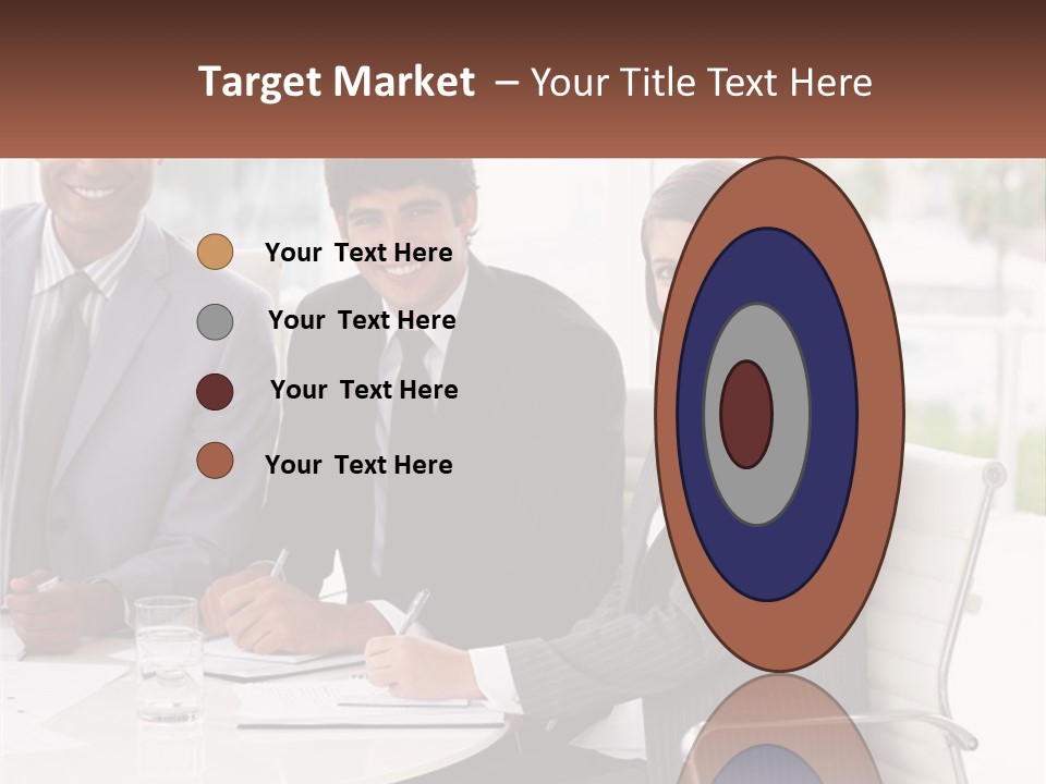 A Group Of Business People Sitting At A Table PowerPoint Template