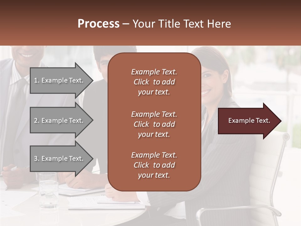 A Group Of Business People Sitting At A Table PowerPoint Template
