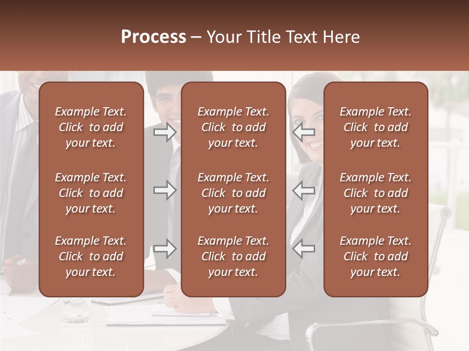 A Group Of Business People Sitting At A Table PowerPoint Template