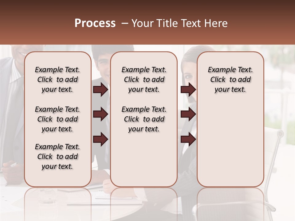 A Group Of Business People Sitting At A Table PowerPoint Template