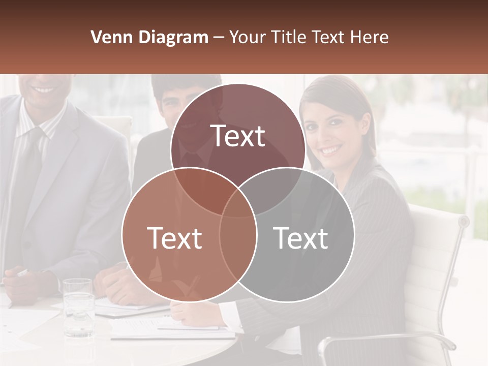 A Group Of Business People Sitting At A Table PowerPoint Template