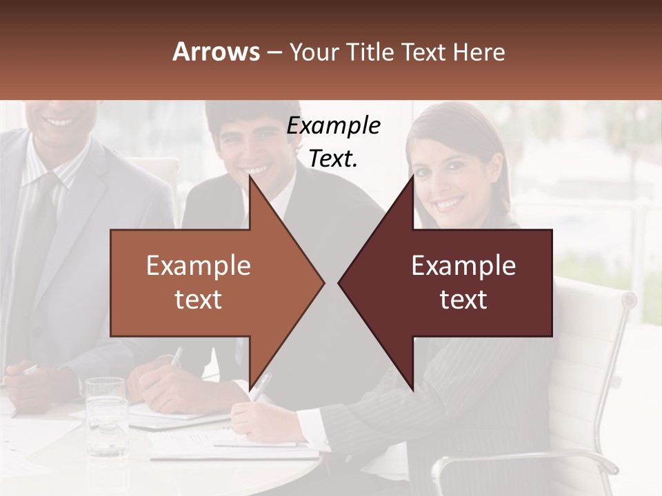 A Group Of Business People Sitting At A Table PowerPoint Template
