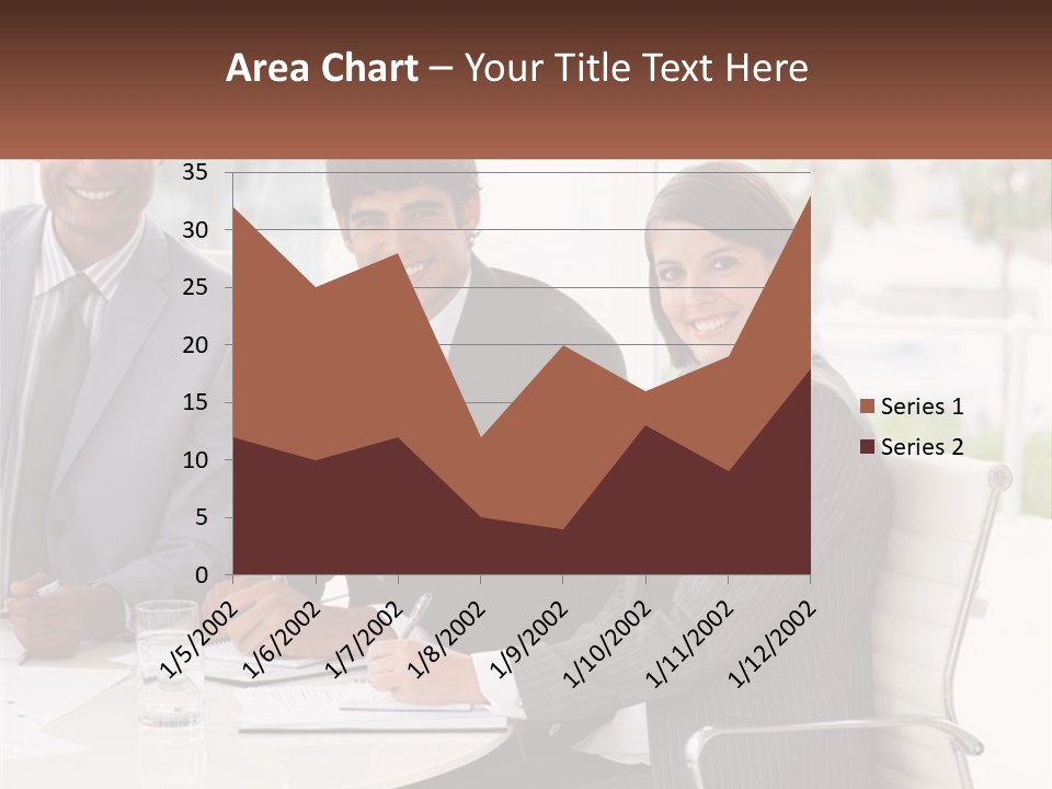 A Group Of Business People Sitting At A Table PowerPoint Template