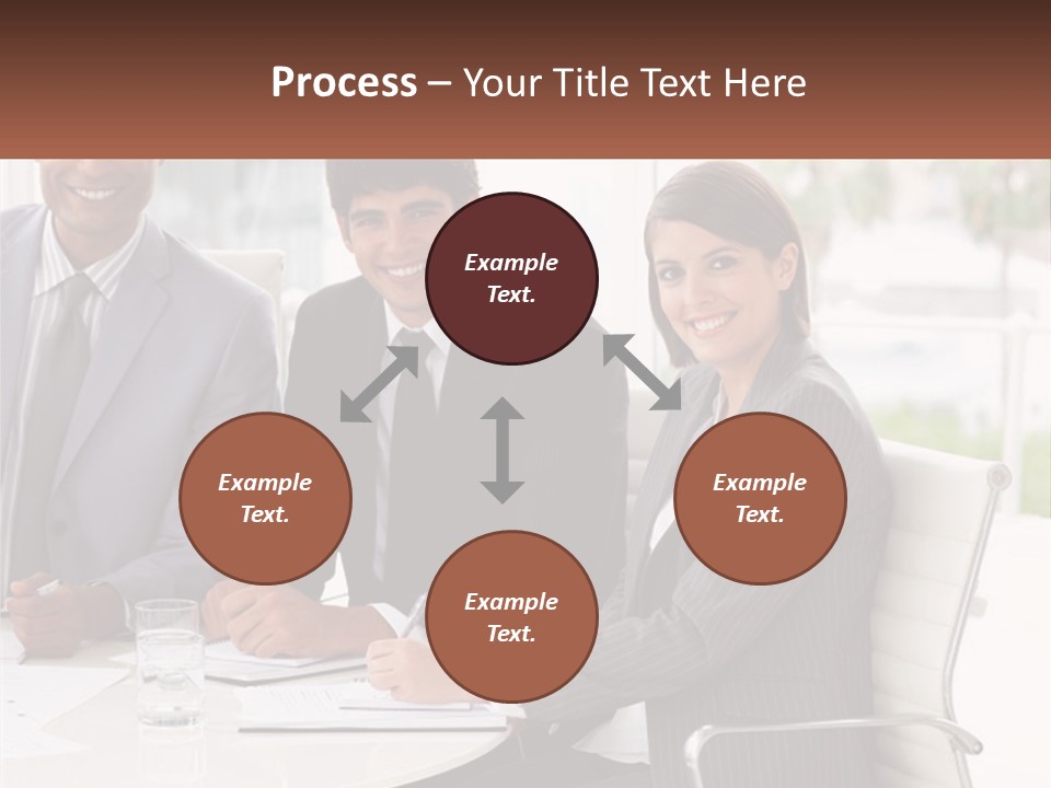 A Group Of Business People Sitting At A Table PowerPoint Template