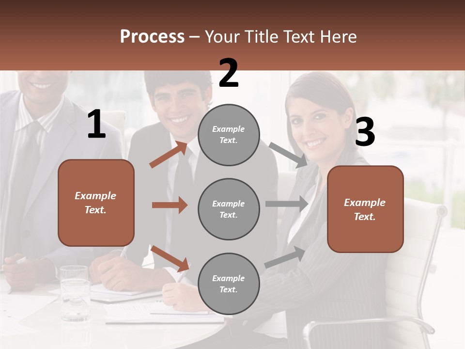 A Group Of Business People Sitting At A Table PowerPoint Template