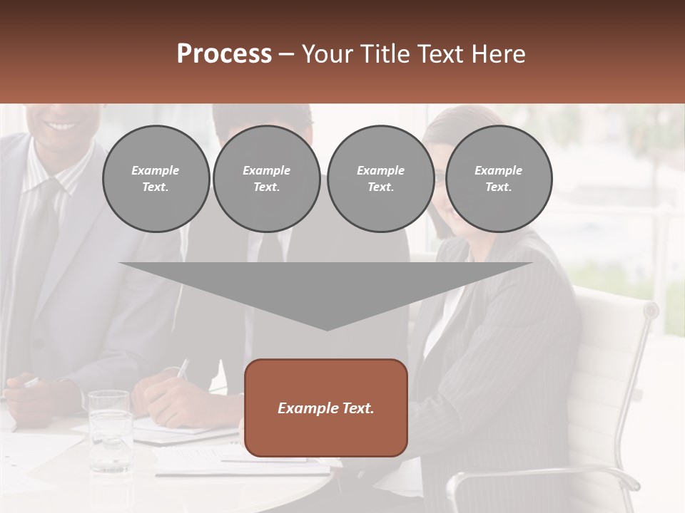 A Group Of Business People Sitting At A Table PowerPoint Template
