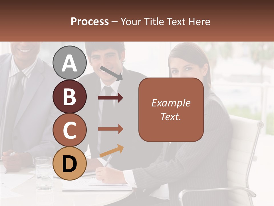 A Group Of Business People Sitting At A Table PowerPoint Template