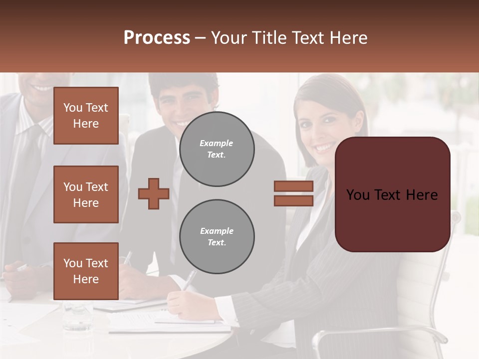 A Group Of Business People Sitting At A Table PowerPoint Template