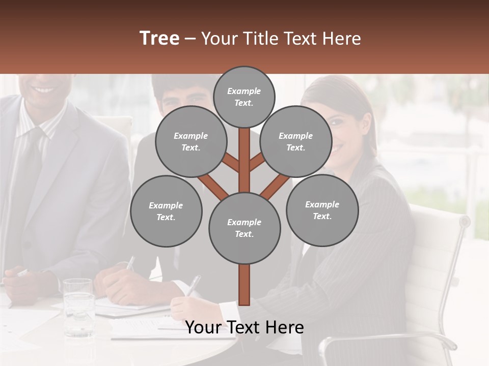 A Group Of Business People Sitting At A Table PowerPoint Template