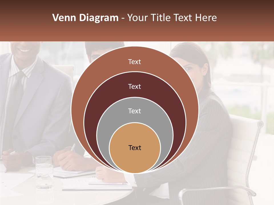 A Group Of Business People Sitting At A Table PowerPoint Template