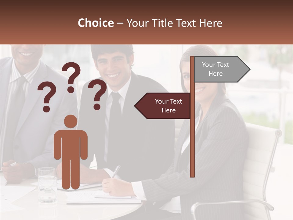 A Group Of Business People Sitting At A Table PowerPoint Template