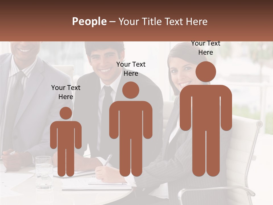 A Group Of Business People Sitting At A Table PowerPoint Template