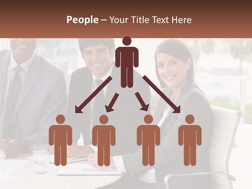 A Group Of Business People Sitting At A Table PowerPoint Template