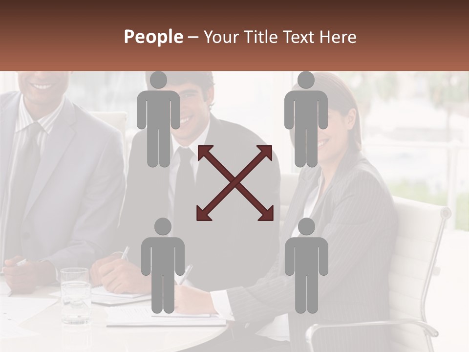 A Group Of Business People Sitting At A Table PowerPoint Template